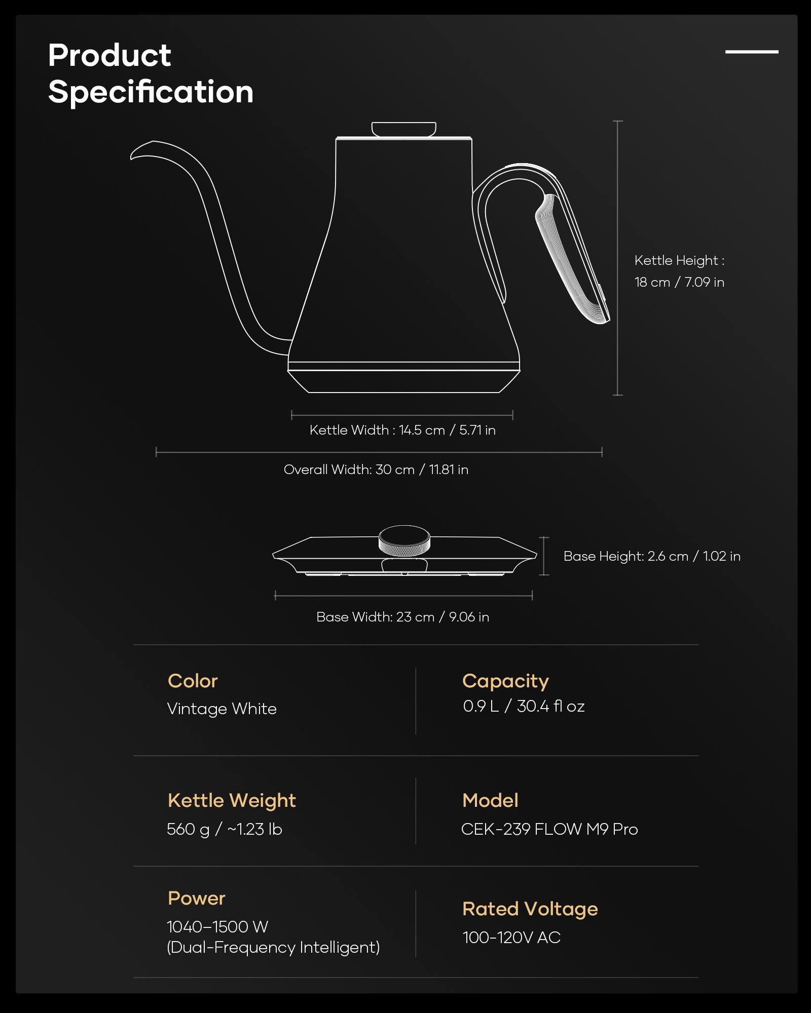 FLOW M9 Pro Gooseneck Kettle