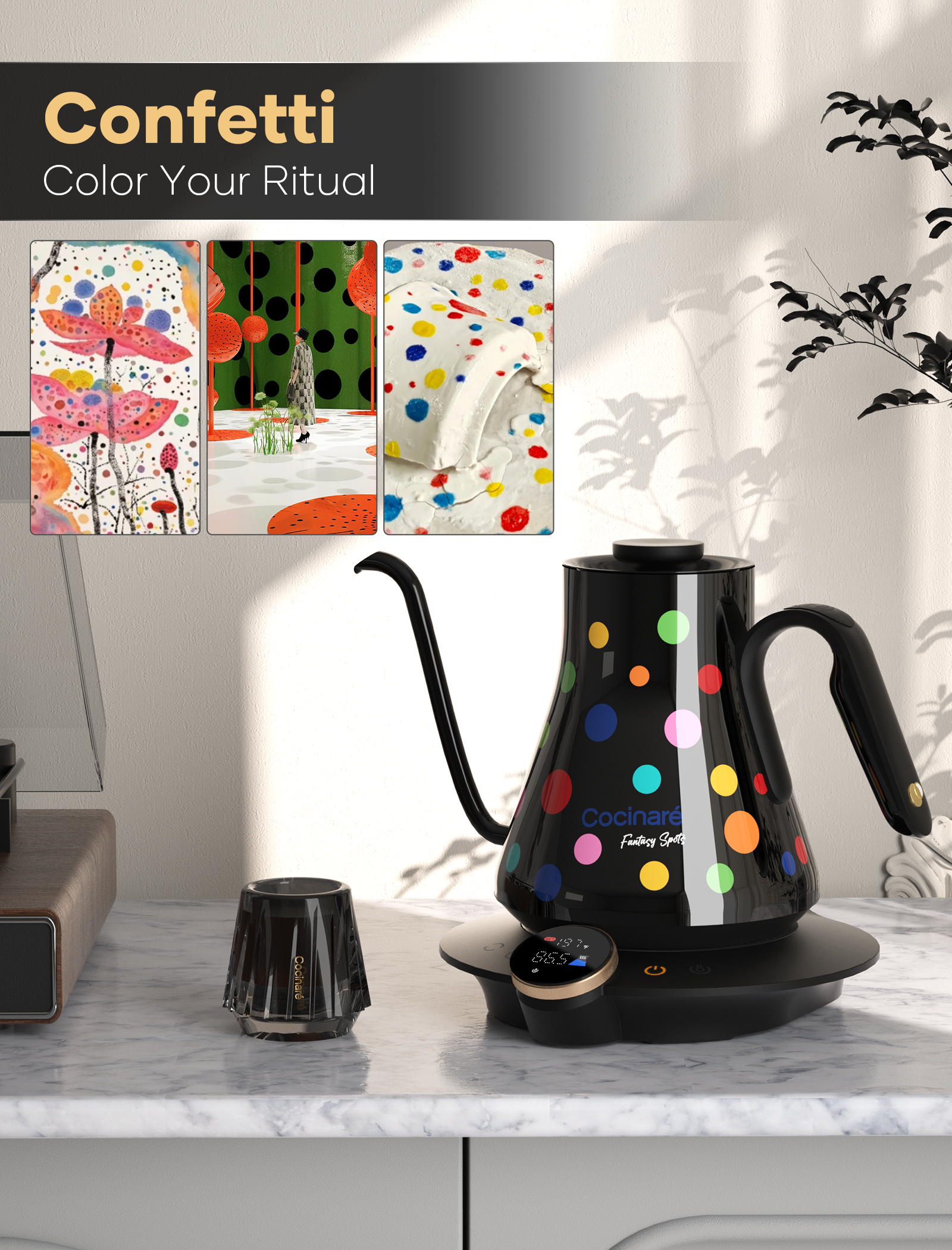 Cocinare Artisan Collection Confetti Electric Kettle