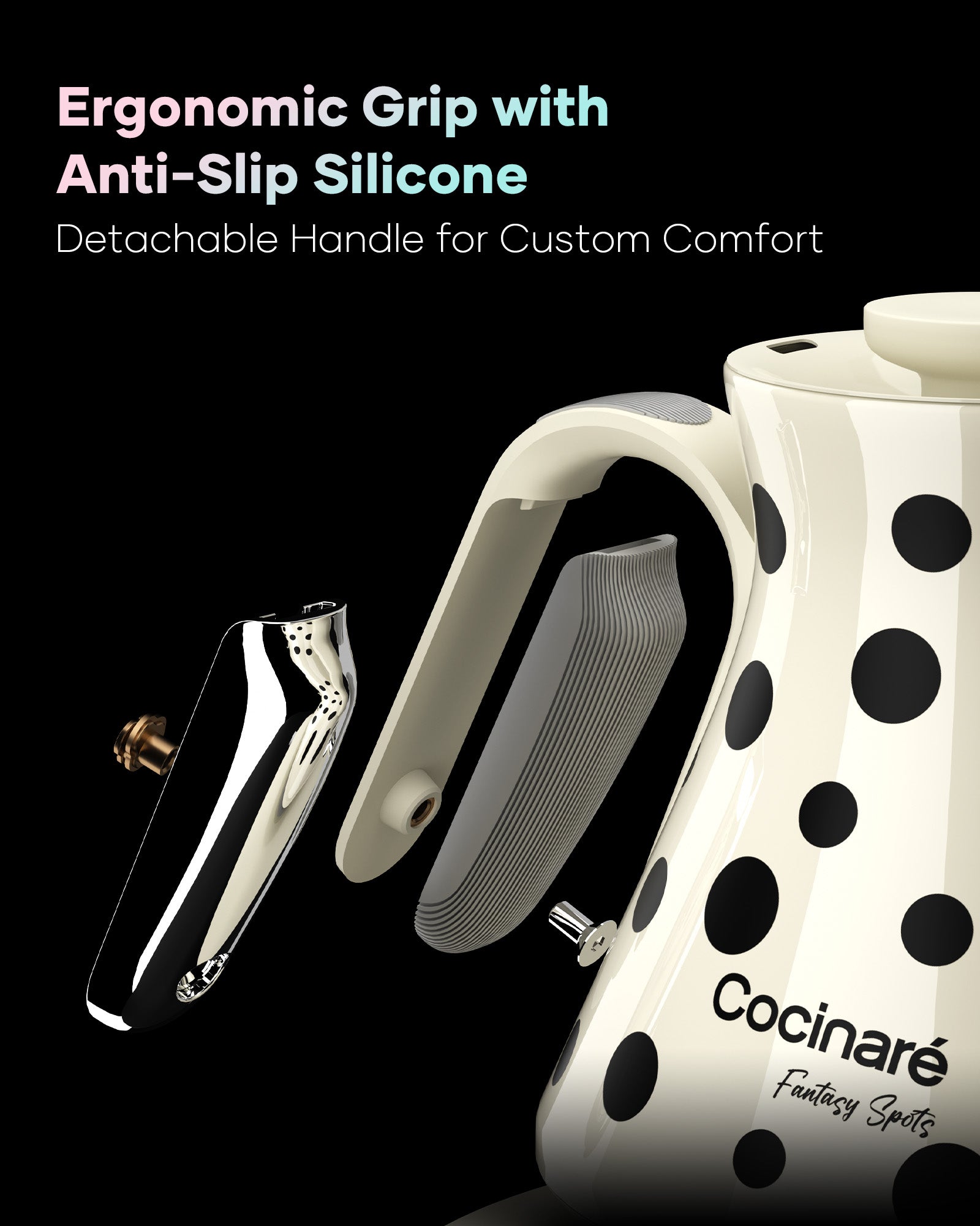 Cocinare Color-changing Collection Polka Electric Kettle