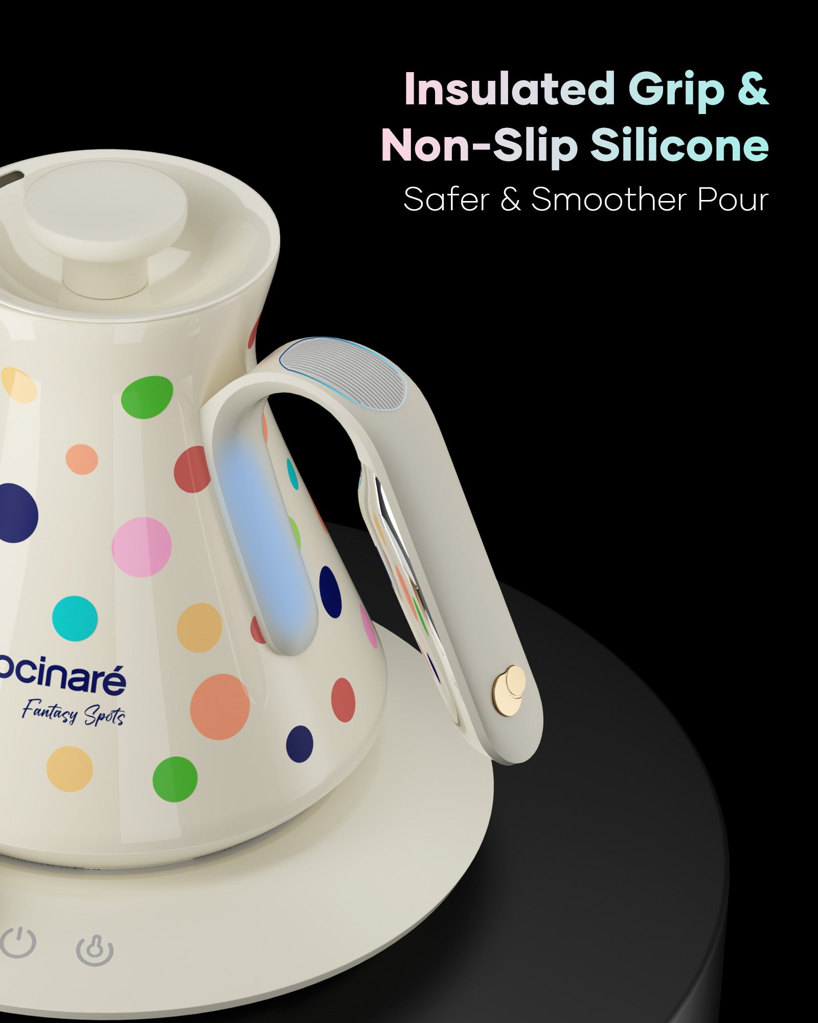 Cocinare Color-changing Collection Polka Electric Kettle