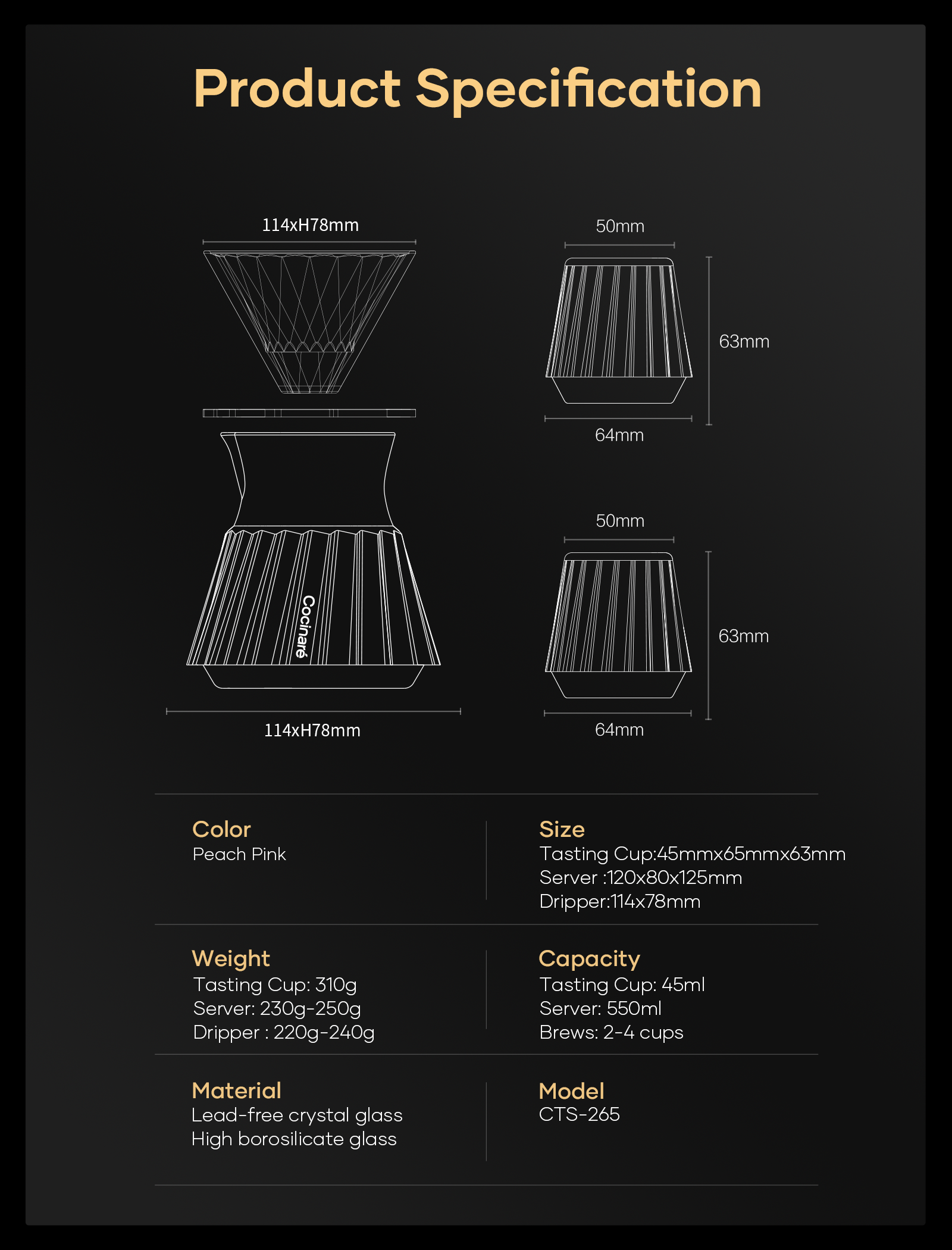 Cocinare TasteSet Crystal Coffee Tasting Set