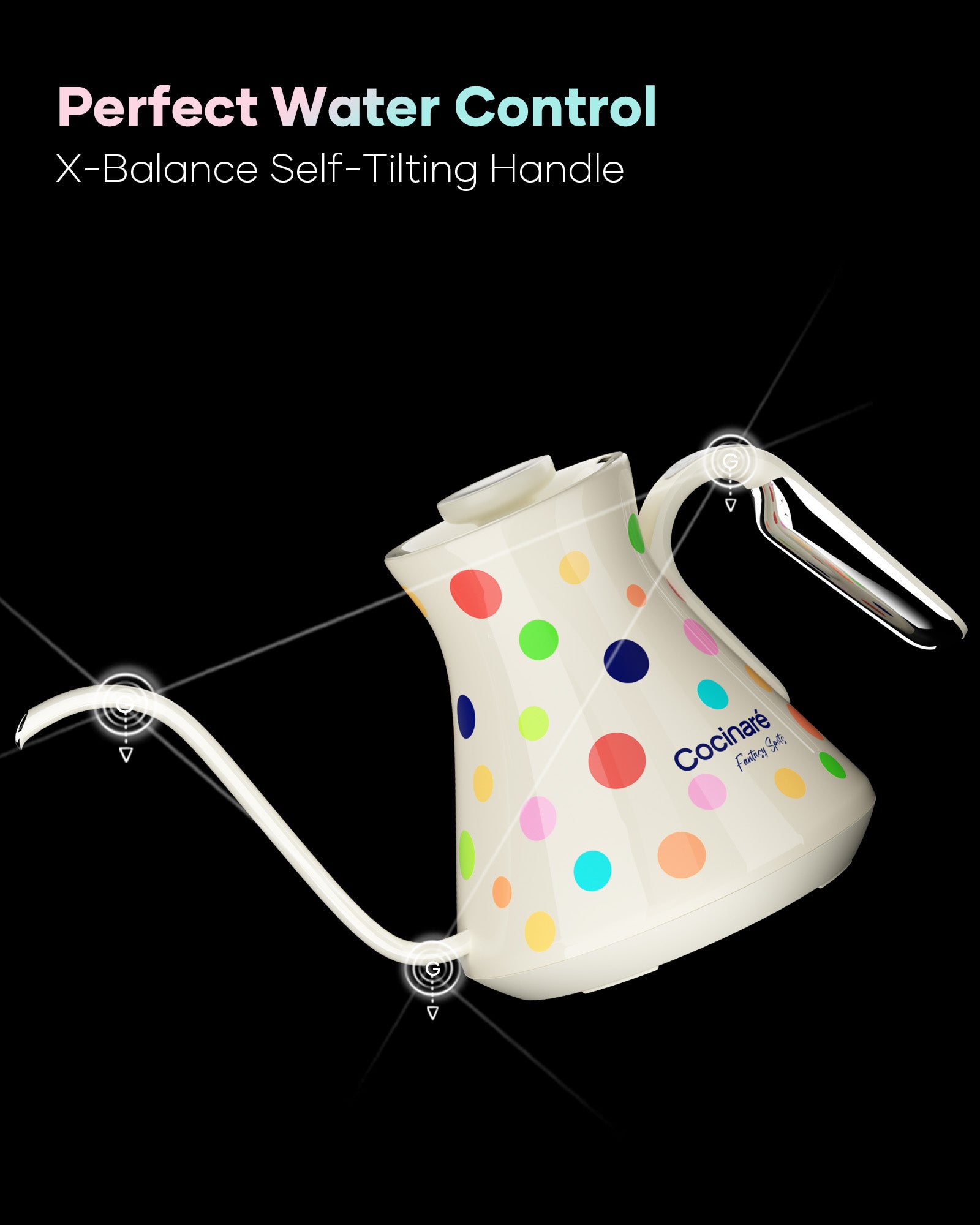 Cocinare Color-changing Collection Polka Electric Kettle