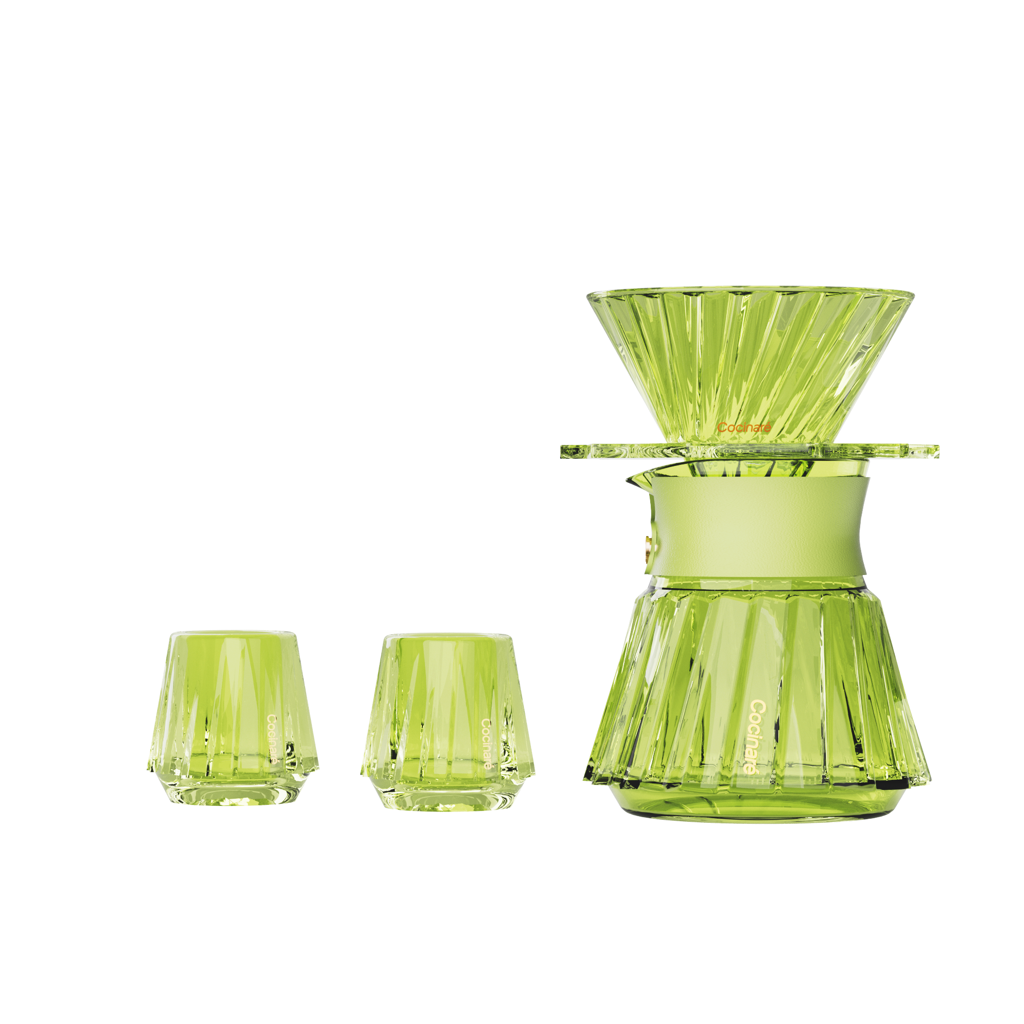 TasteSet Crystal Aurora 500ml Coffee Tasting Set - Lime Green main
