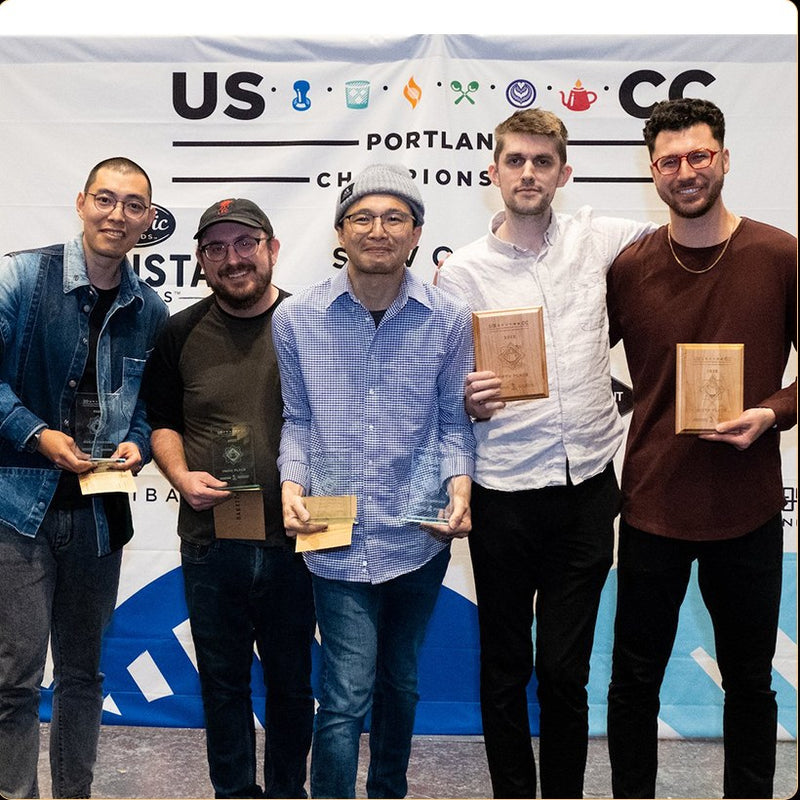 Finalists on stage at the US Coffee Championships in Portland