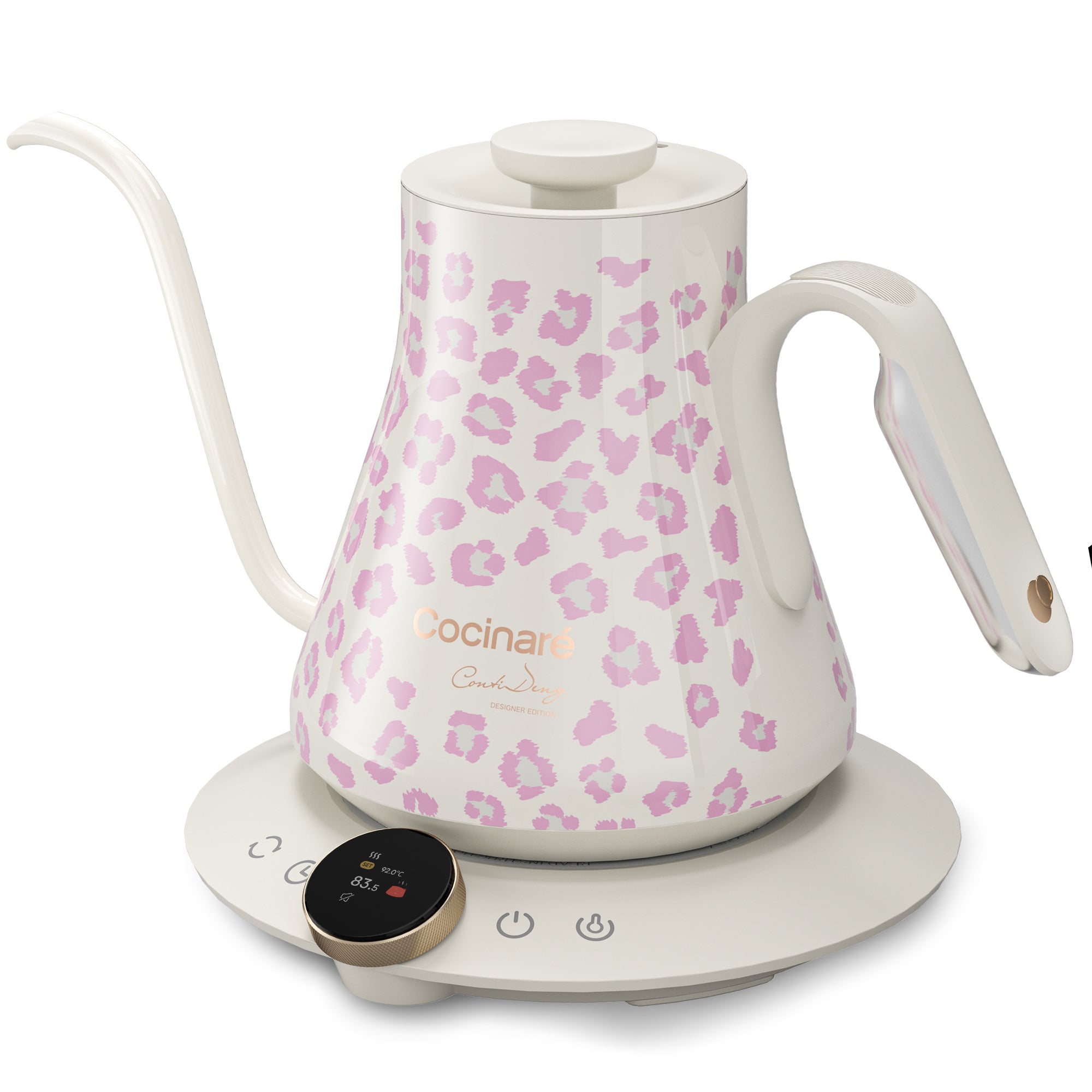 Cocinare Color-changing Collection Blush Leopard Electric Kettle