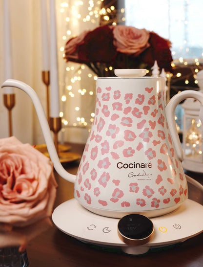 Cocinare Color-changing Collection Blush Leopard Electric Kettle