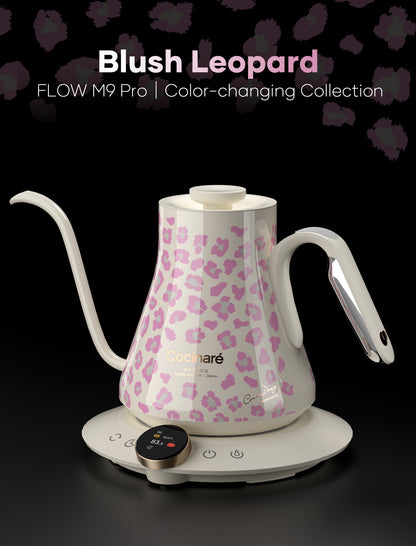 Cocinare Color-changing Collection Blush Leopard Electric Kettle
