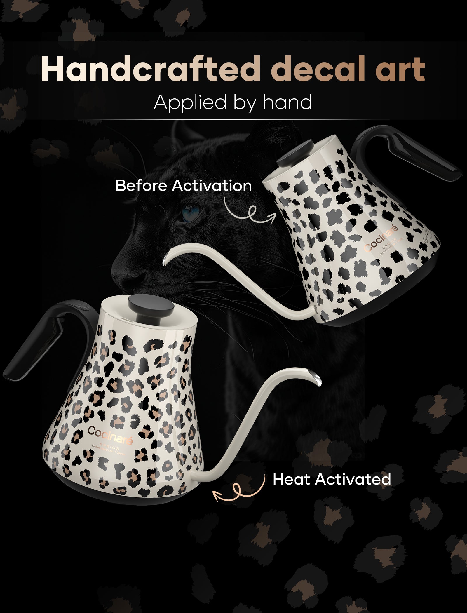 Cocinare Color-changing Collection Oat Leopard Electric Kettle