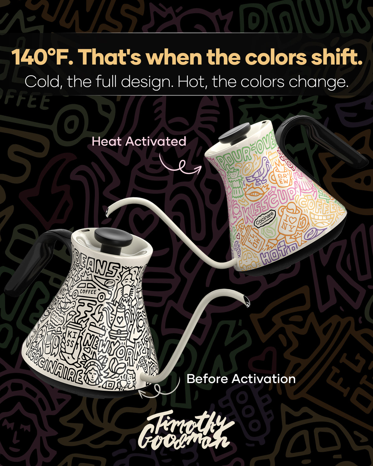 Cocinare x Timothy Goodman Artist Edition Electric Kettle