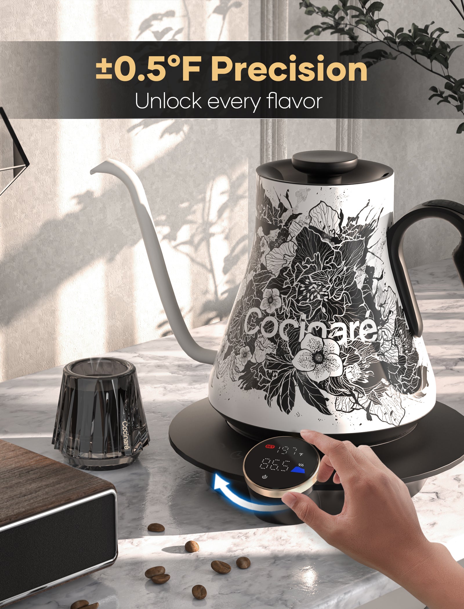 Cocinare Artisan Collection Blossom Electric Kettle