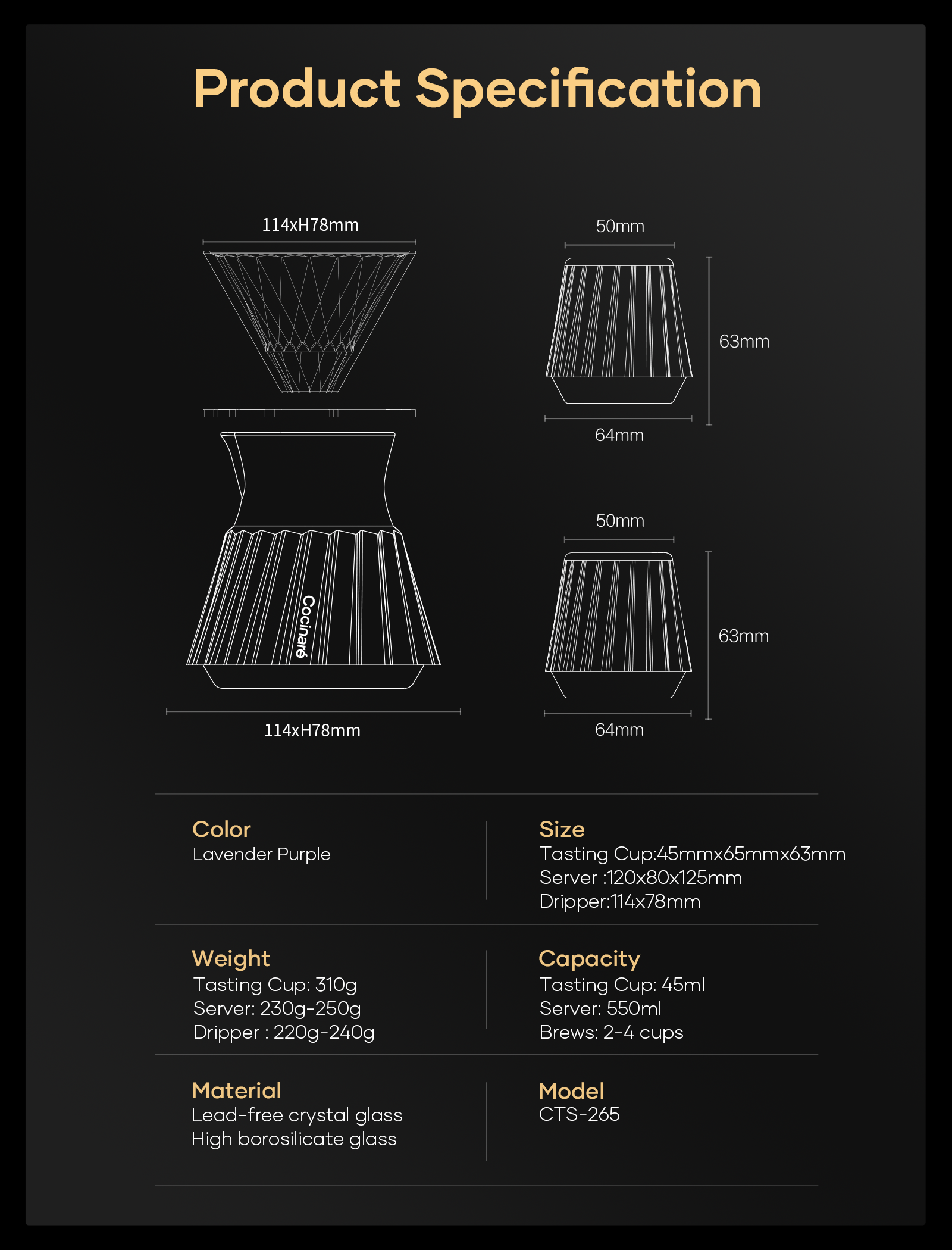 Cocinare TasteSet Crystal Coffee Tasting Set
