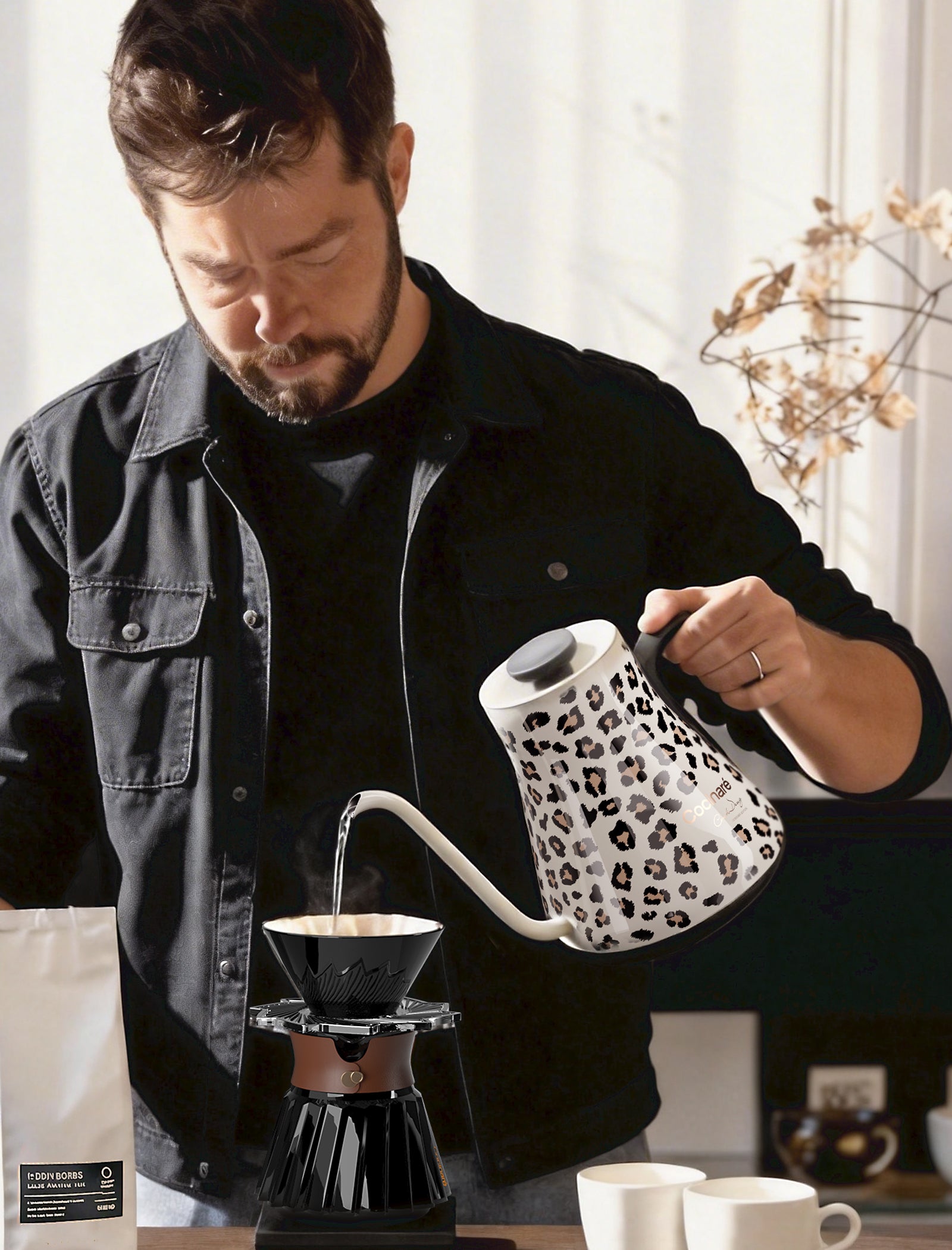Cocinare Color-changing Collection Oat Leopard Electric Kettle