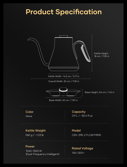 FLOW M900 Artisan Collection Electric Kettle - Wave