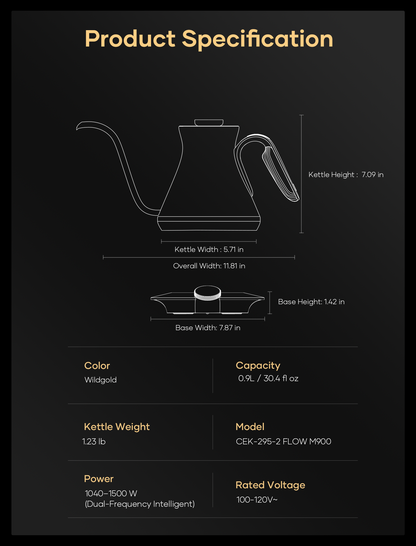 Cocinare Artisan Collection Gold Wild Electric Kettle