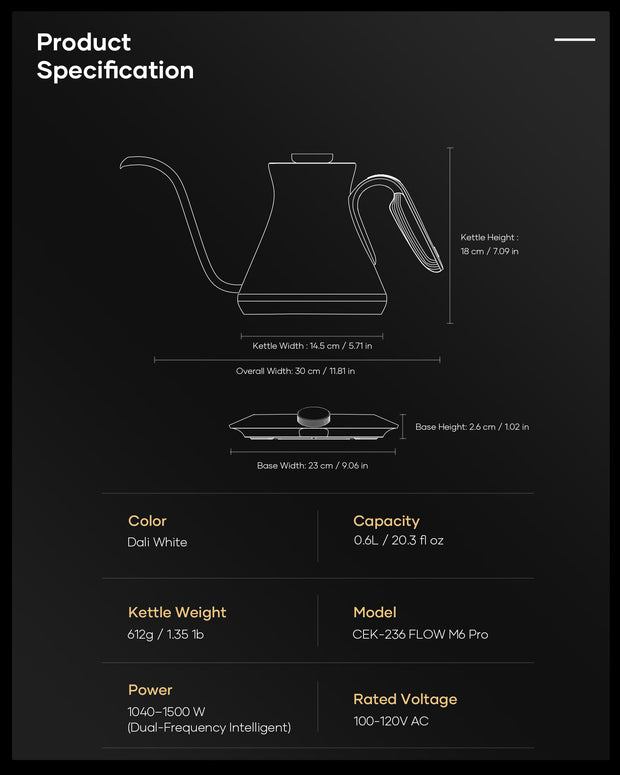 Cocinare FLOW M6 Pro Gooseneck Kettle