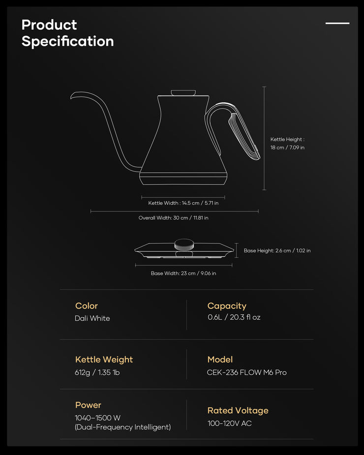 Cocinare FLOW M6 Pro Gooseneck Kettle