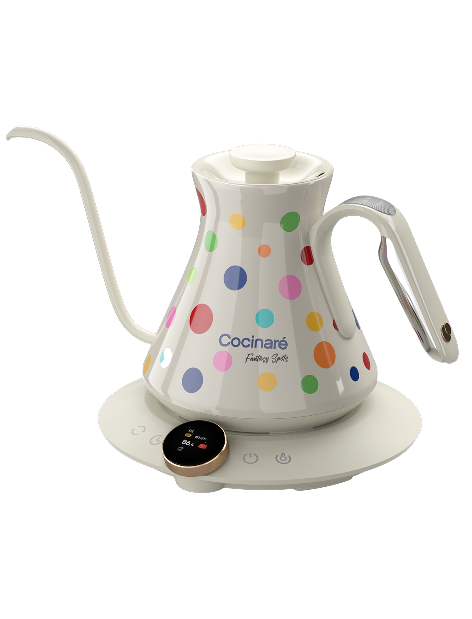 Cocinare Color-changing Collection Polka Electric Kettle