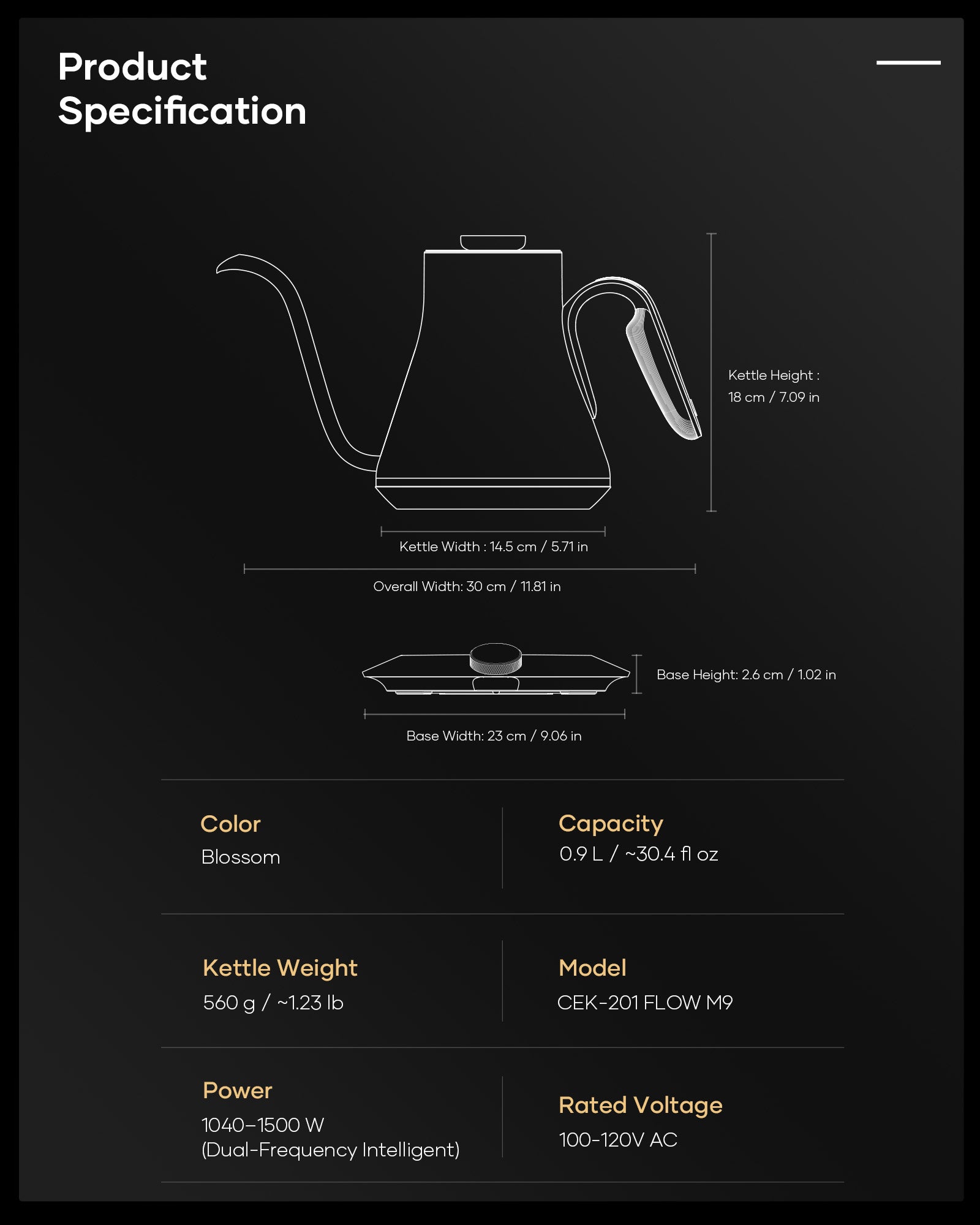 FLOW M9 Electric Kettle