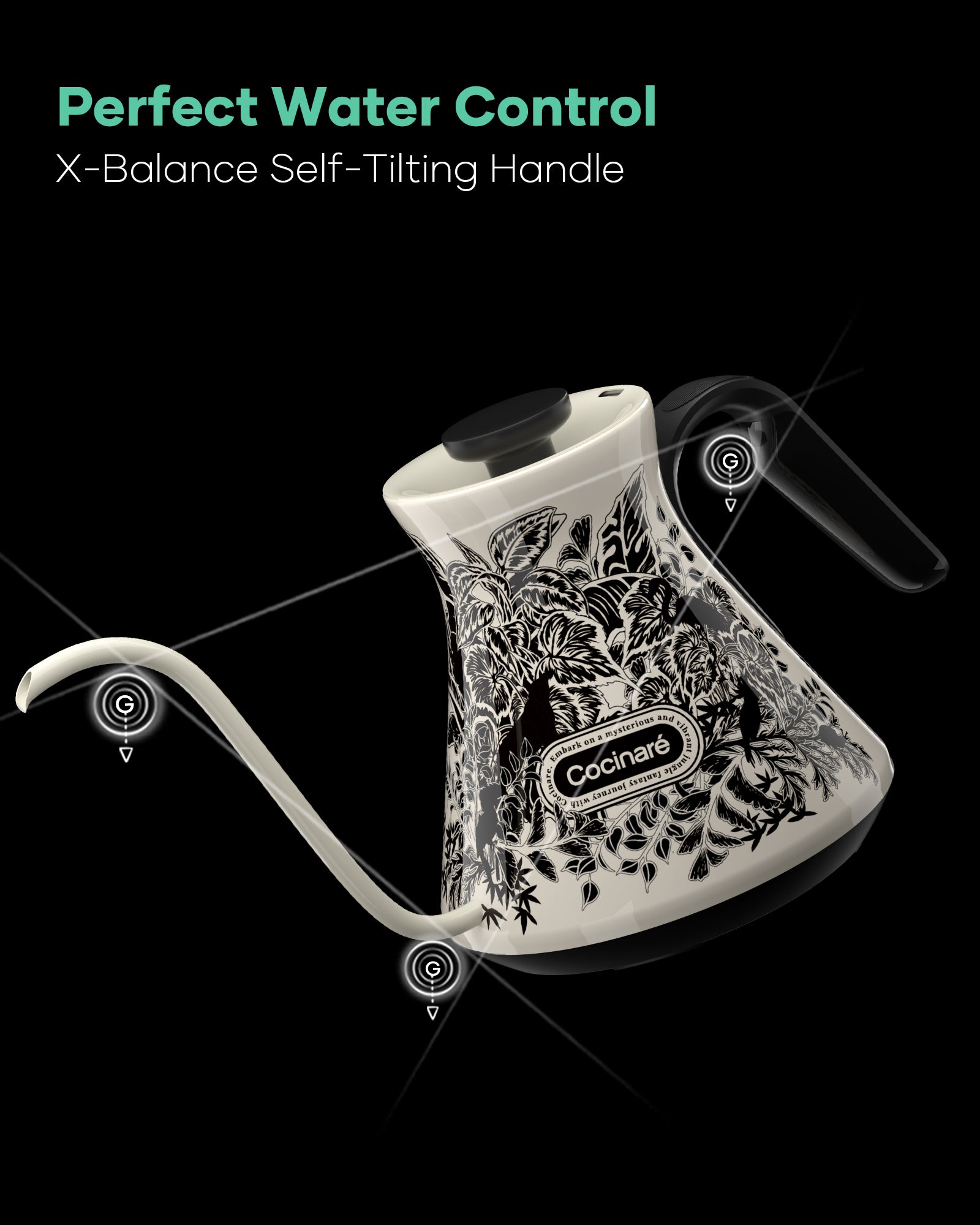 Cocinare Color-changing Collection Jungle Electric Kettle