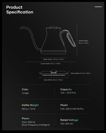 Cocinare Color-changing Collection Jungle Electric Kettle