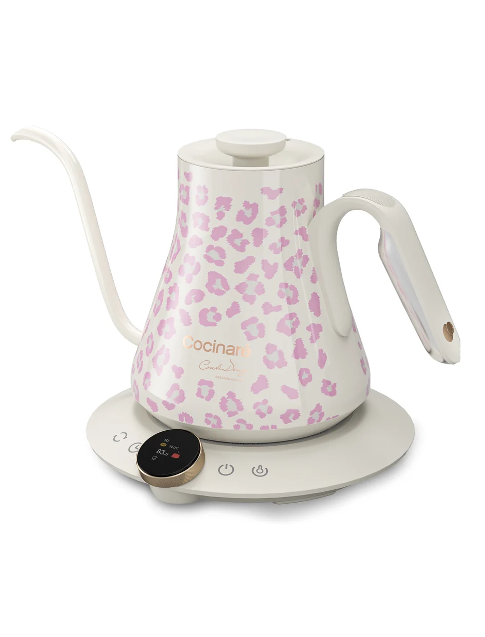 Cocinare Color-changing Collection Blush Leopard Electric Kettle