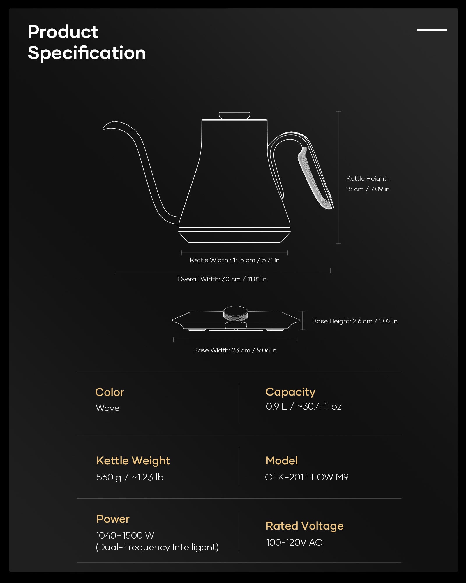 FLOW M9 Electric Kettle